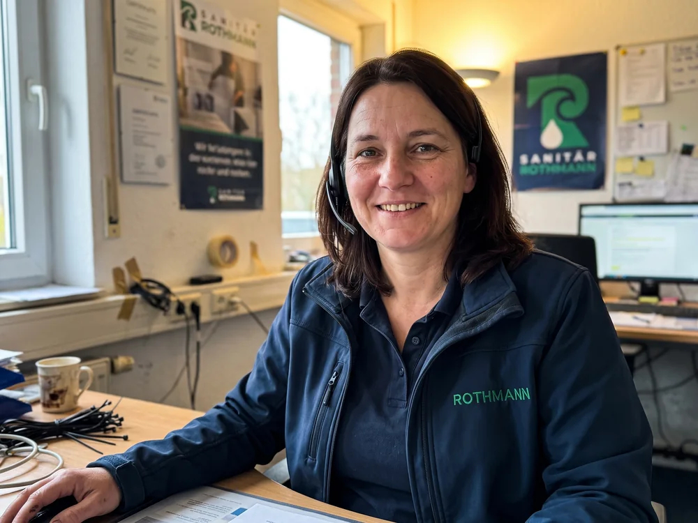 Martina Rothmann am Telefon
